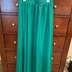 Forest green long skirt